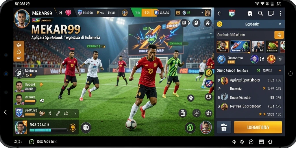 Tampilan gameplay taruhan olahraga di aplikasi MEKAR99.