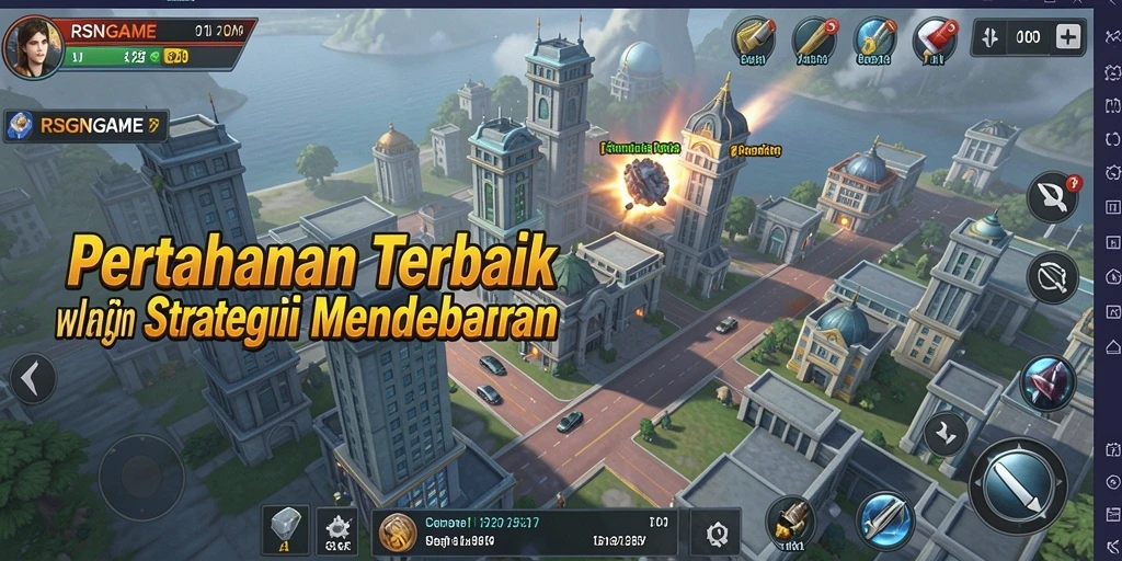 Tangkapan layar RSNGAME yang menunjukkan aksi gameplay menarik Tower Defense.